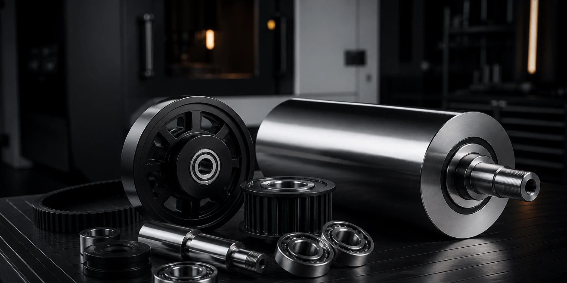 Bicycle tires, wheel and drivetrain components in a premium workshop